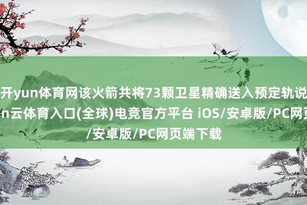 开yun体育网该火箭共将73颗卫星精确送入预定轨说念-开yun云体育入口(全球)电竞官方平台 iOS/安卓版/PC网页端下载